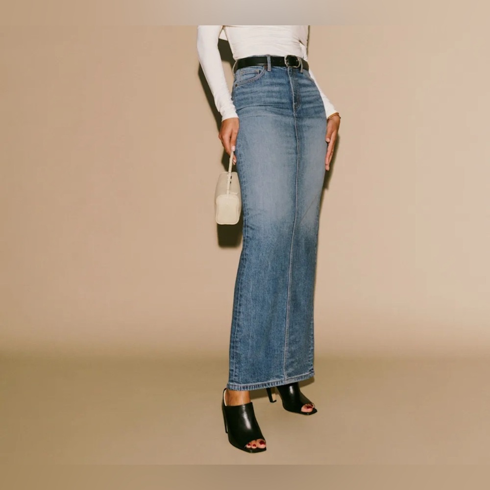 Reformation Denim Maxi Skirt